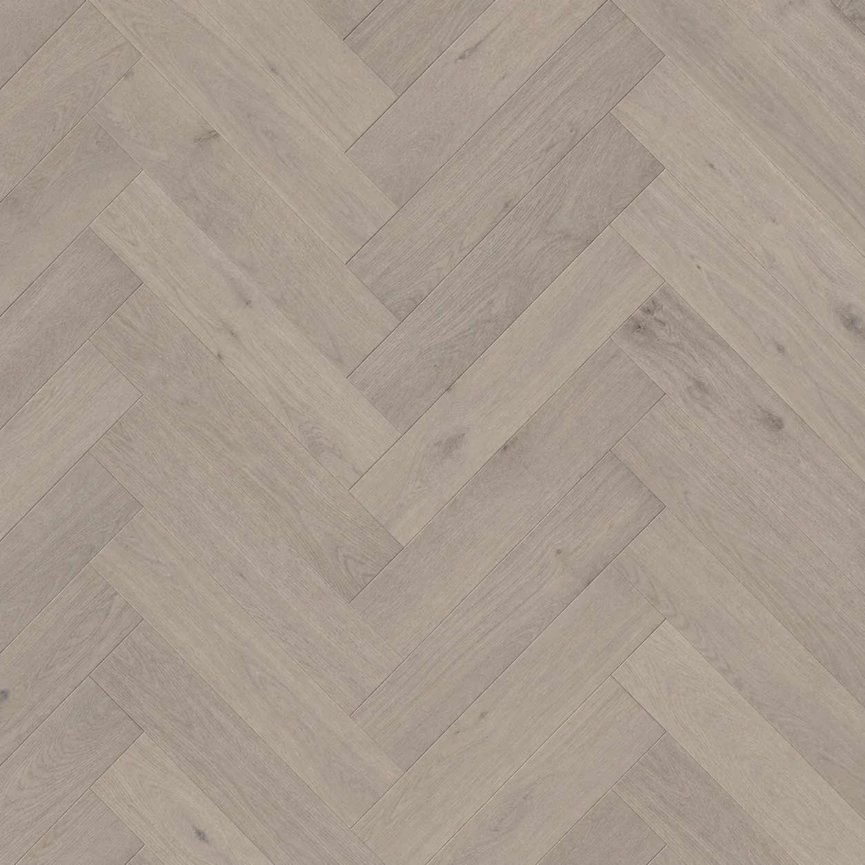 Dūminto balinto atspalvio šukuotas ąžuolo eglutės parketas, 90 mm | Oak Me Up